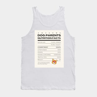 Awesome Dog Parents Nutrition Facts Tank Top